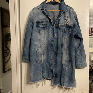 Stunning   distressed‎ jean jacket/ dress